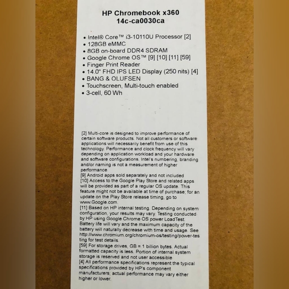 New - HP Chromebook x360 Touch screen, Intel i3, 8GB RAM, 128 GB eMMC - Picture 10 of 13